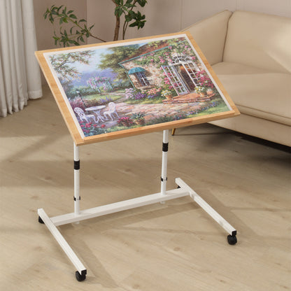 Tilted Jigsaw Puzzle Rolling Board Table