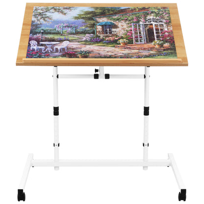 Tilted Jigsaw Puzzle Rolling Board Table
