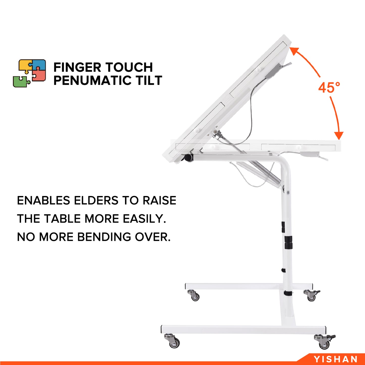 Tilted Jigsaw Puzzle Rolling Table with Drawers and Cover