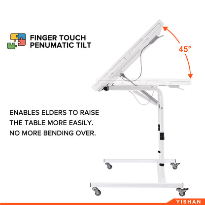 Tilted Jigsaw Puzzle Rolling Table with Drawers and Cover