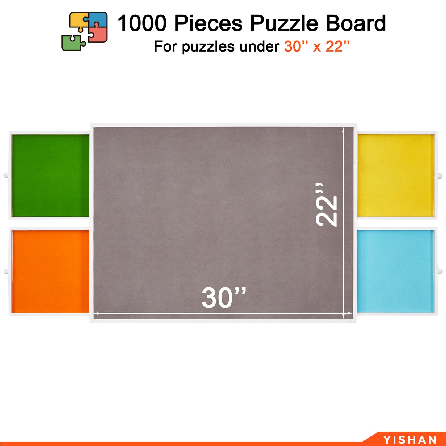 Spinning Jigsaw Puzzle Board with Drawers - 1000 Pieces - Plastic Cover